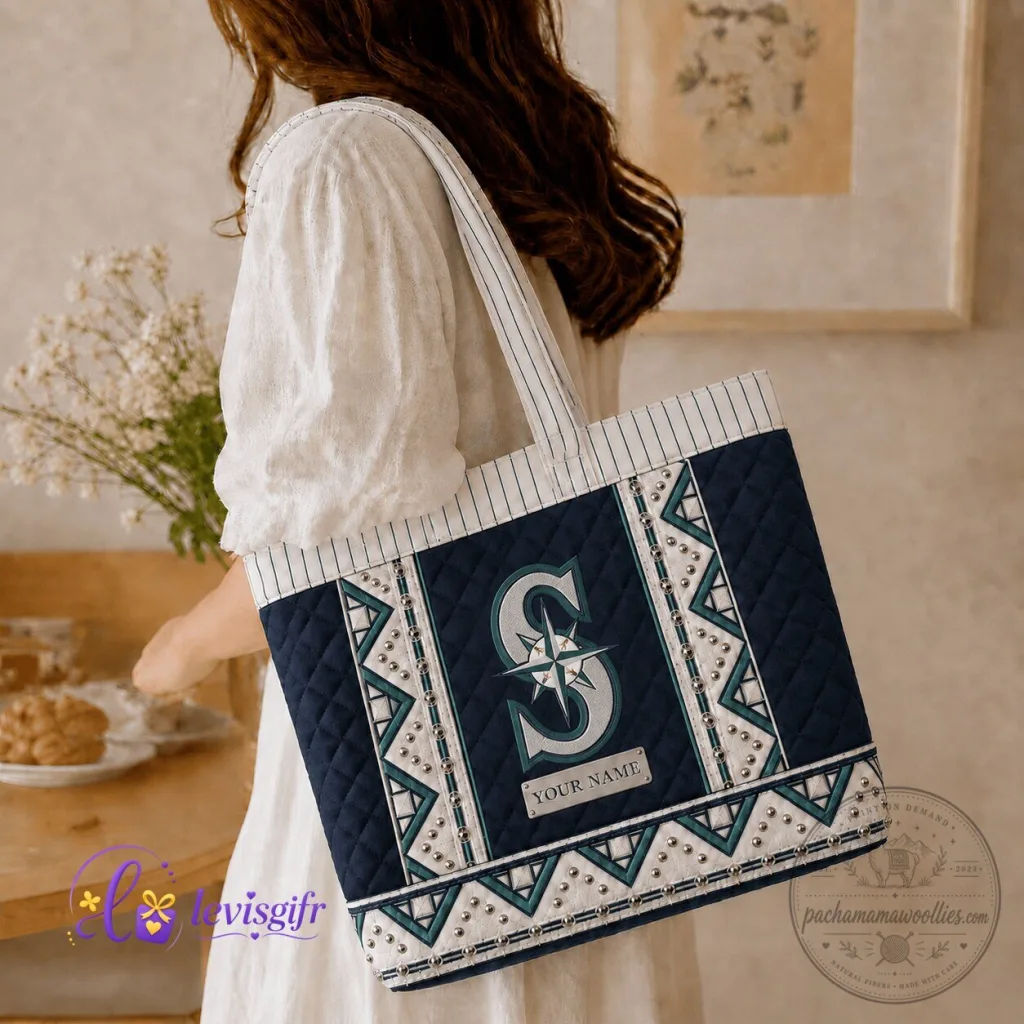 Seattle Mariners MLB Quilted Tote Bag Personalized Gift For Baseball Fans Seattle Mariners MLB Quilted Tote Bag Personalized Gift For Baseball Fans