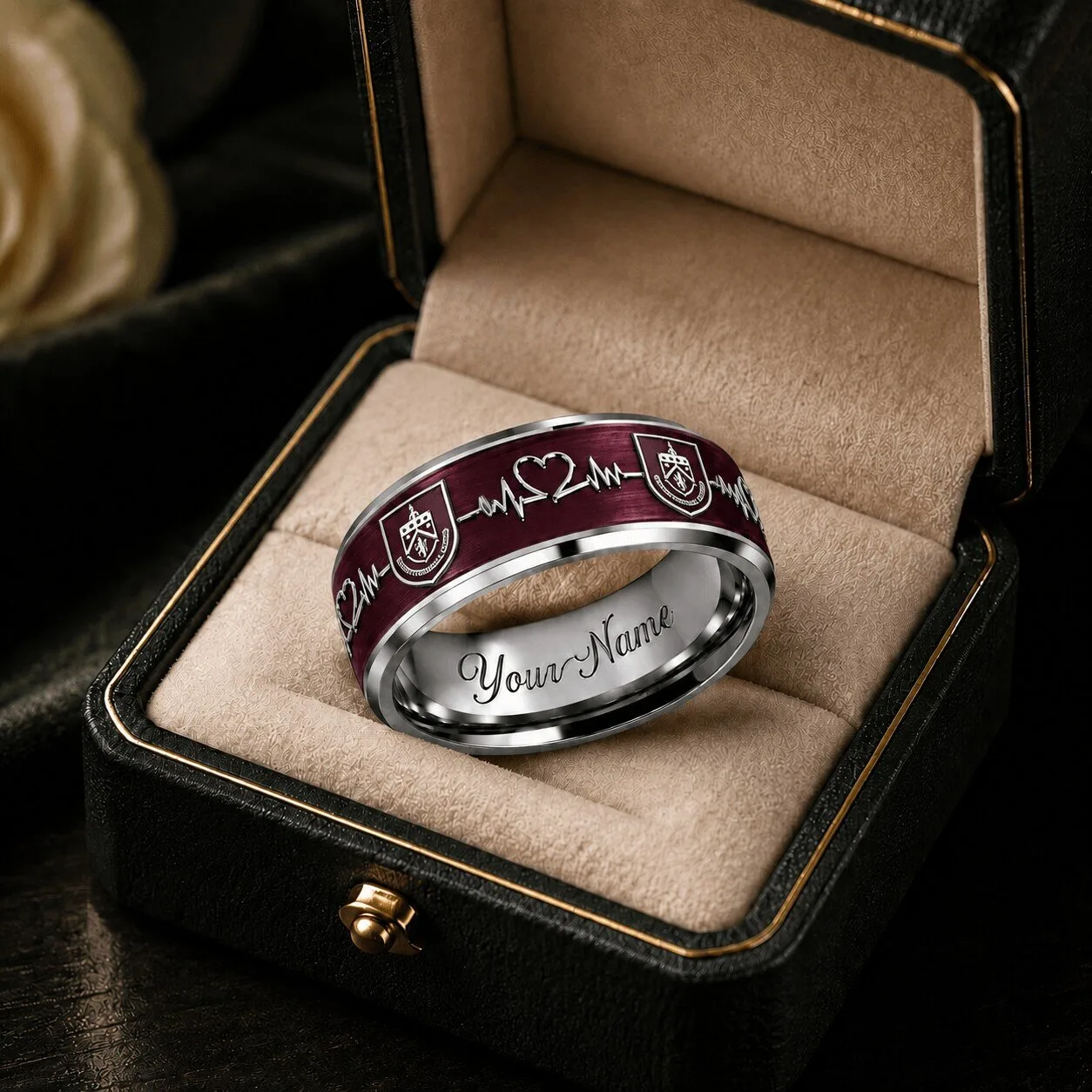 Burnley Football Club Championship Ring Personalized Engraved Heartbeat Band 1 Burnley Football Club Championship Ring Personalized Engraved Heartbeat Band