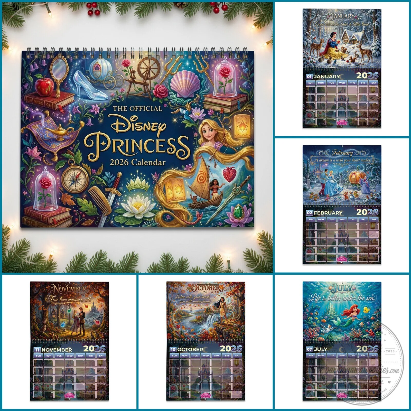 Official Disney Princess 2026 Wall Calendar