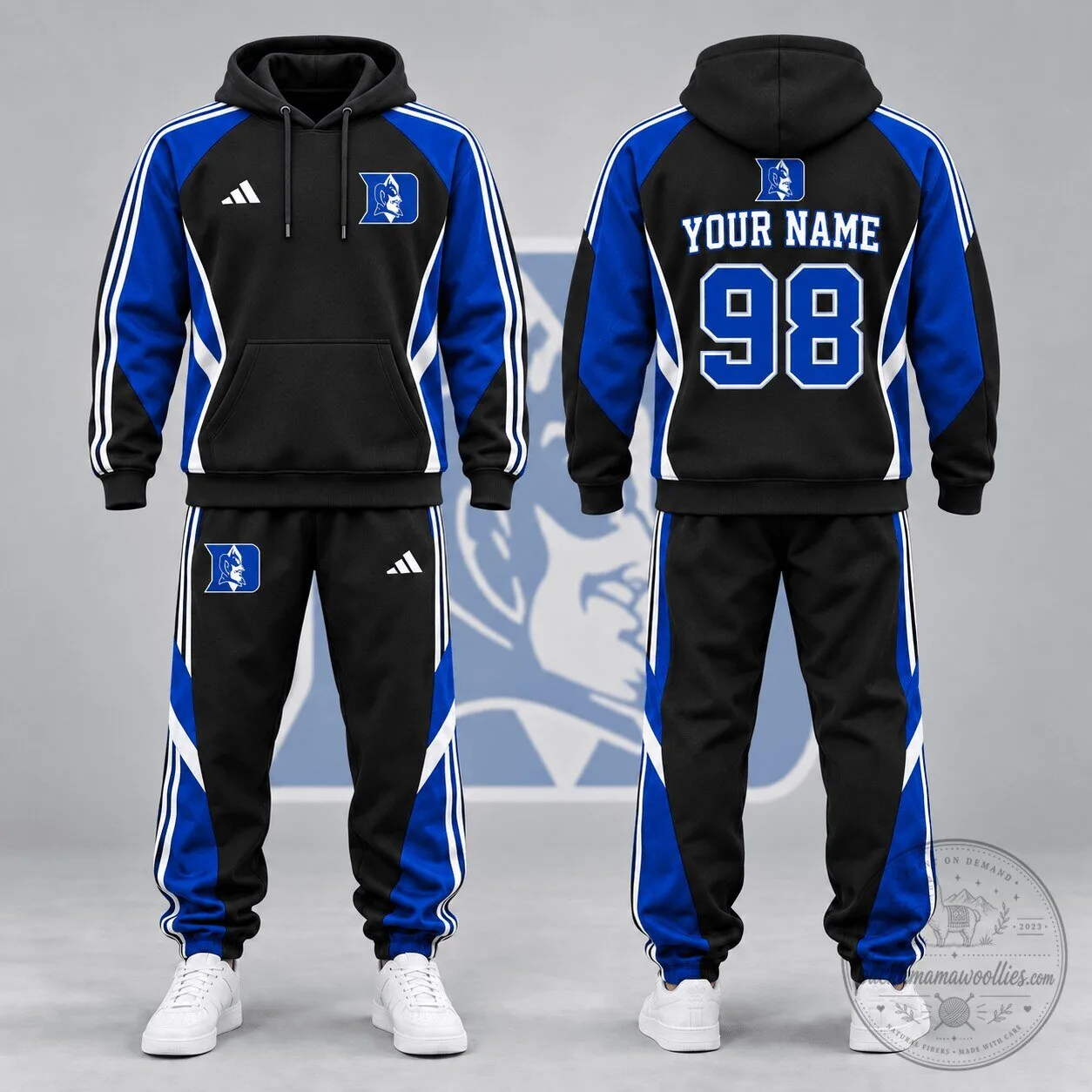 Duke Blue Devils Personalized Game Day Performance Hoodie and Jogger Set