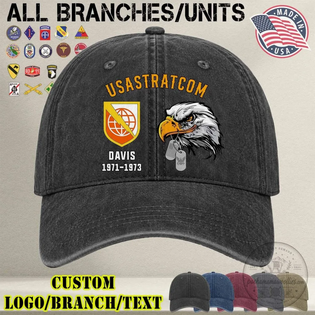 US Strategic Command Veteran Eagle Military Service Custom Name Cap Hat US Strategic Command Veteran Eagle Military Service Custom Name Cap Hat