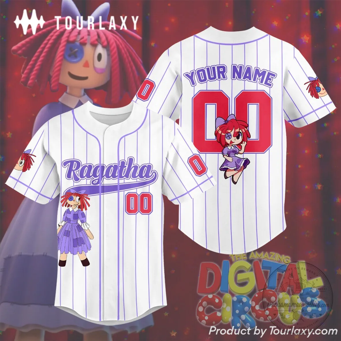 Ragatha The Amazing Digital Circus Personalized Baseball Jersey