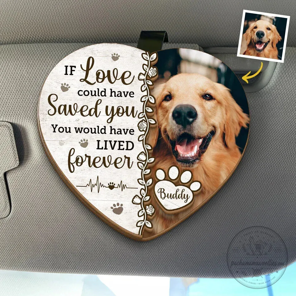 Personalized Pet Memorial Car Visor Clip for Dog Owners