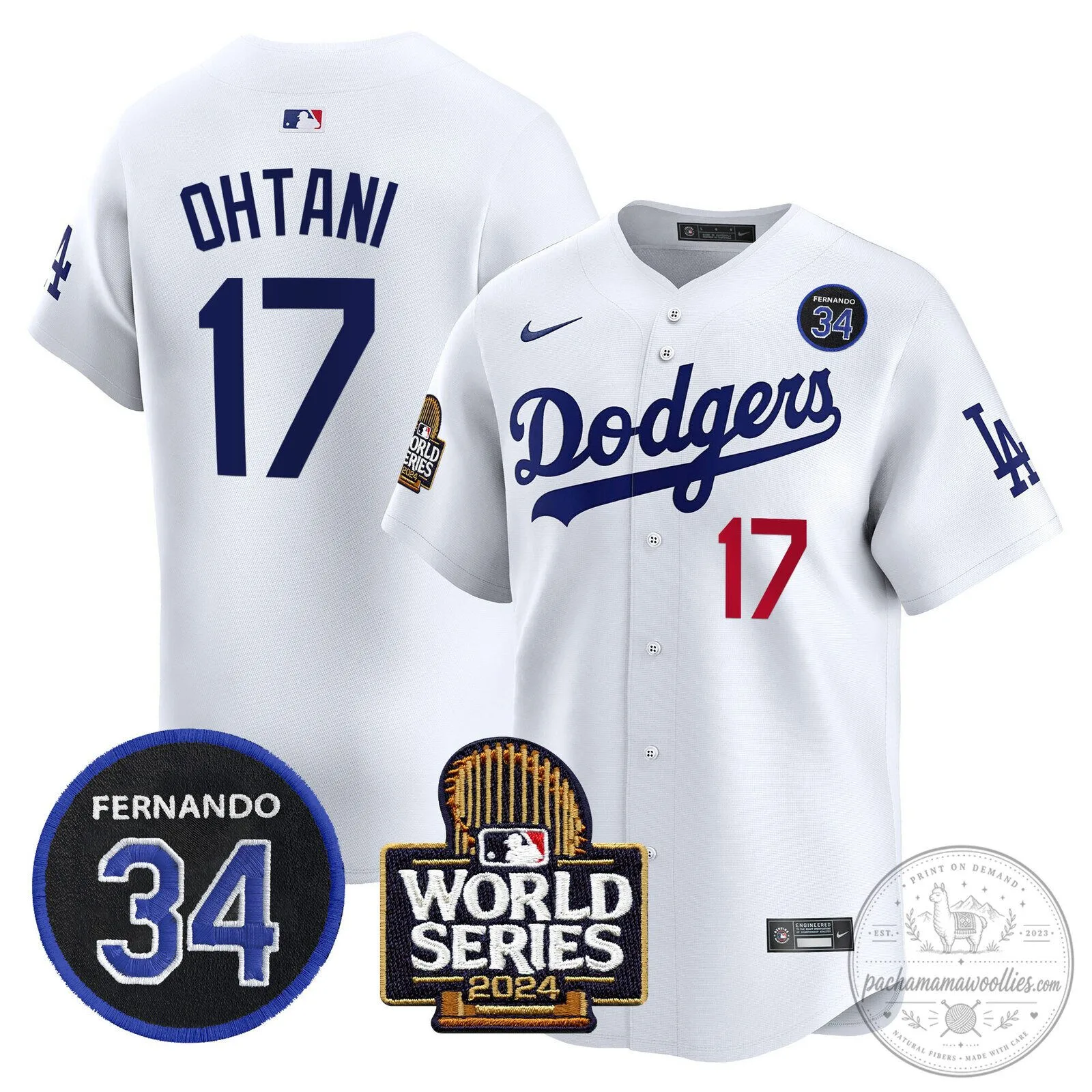 Dodgers Fernando Valenzuela 2024 World Series White Baseball Jersey 61 Dodgers Fernando Valenzuela 2024 World Series White Baseball Jersey