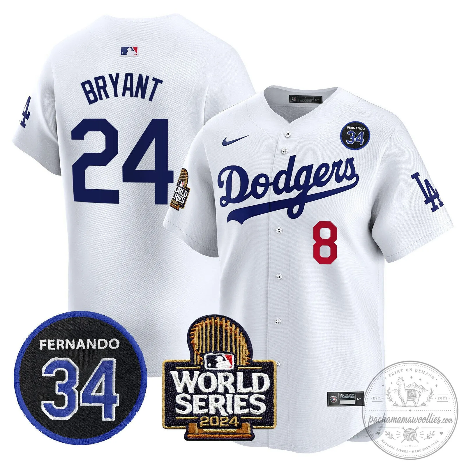Dodgers Fernando Valenzuela 2024 World Series White Baseball Jersey 64 Dodgers Fernando Valenzuela 2024 World Series White Baseball Jersey