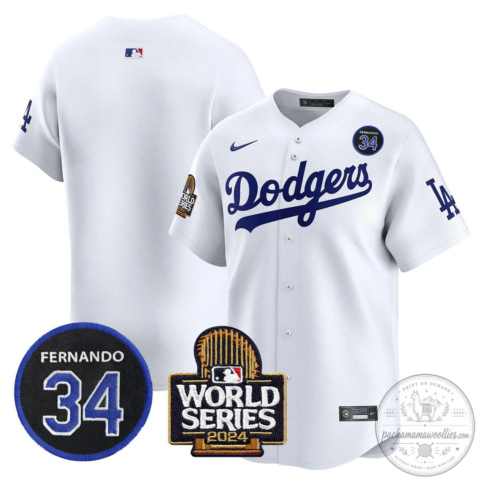 Dodgers Fernando Valenzuela 2024 World Series White Baseball Jersey 69 Dodgers Fernando Valenzuela 2024 World Series White Baseball Jersey