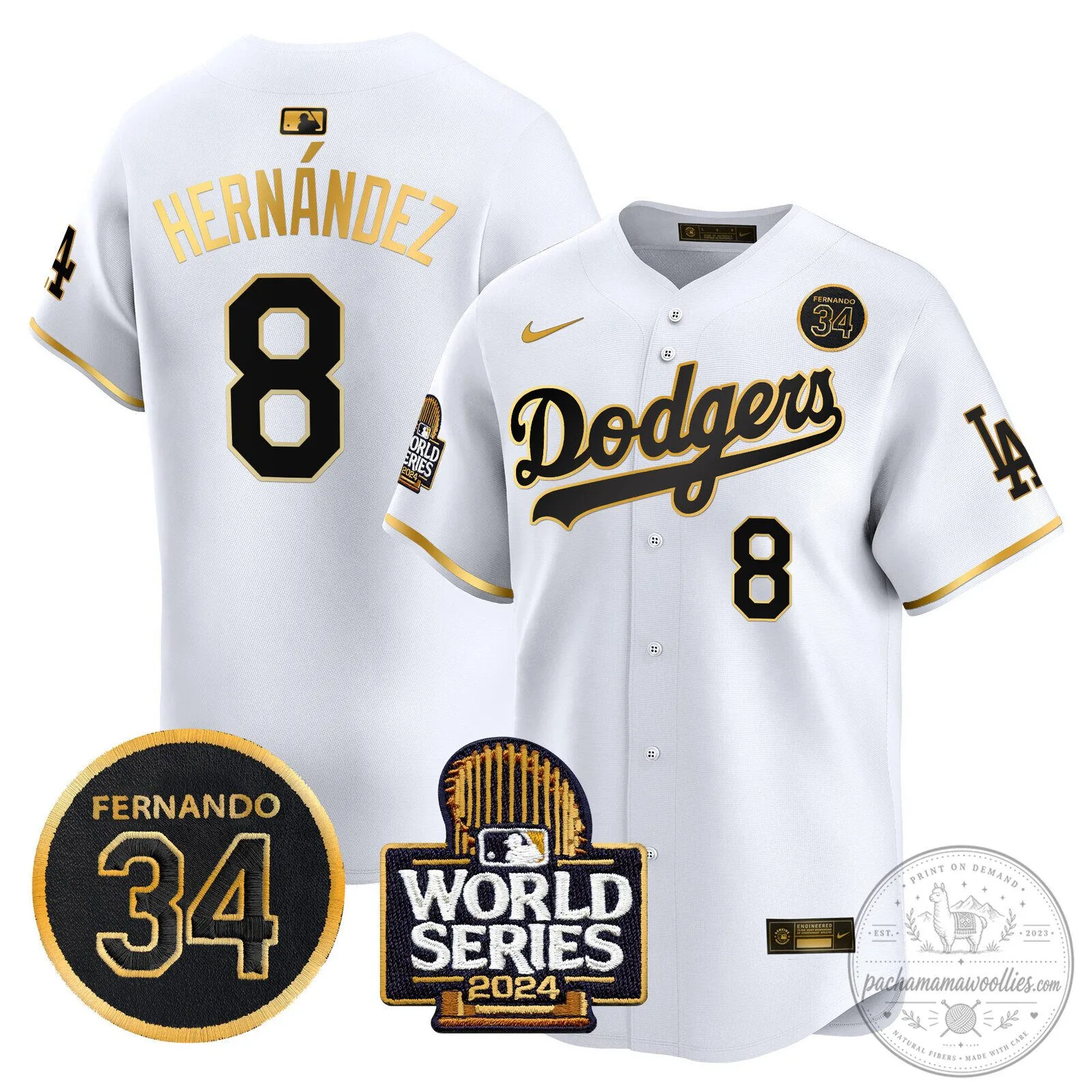 Dodgers Fernando Valenzuela 2024 World Series White Baseball Jersey 116 Dodgers Fernando Valenzuela 2024 World Series White Baseball Jersey