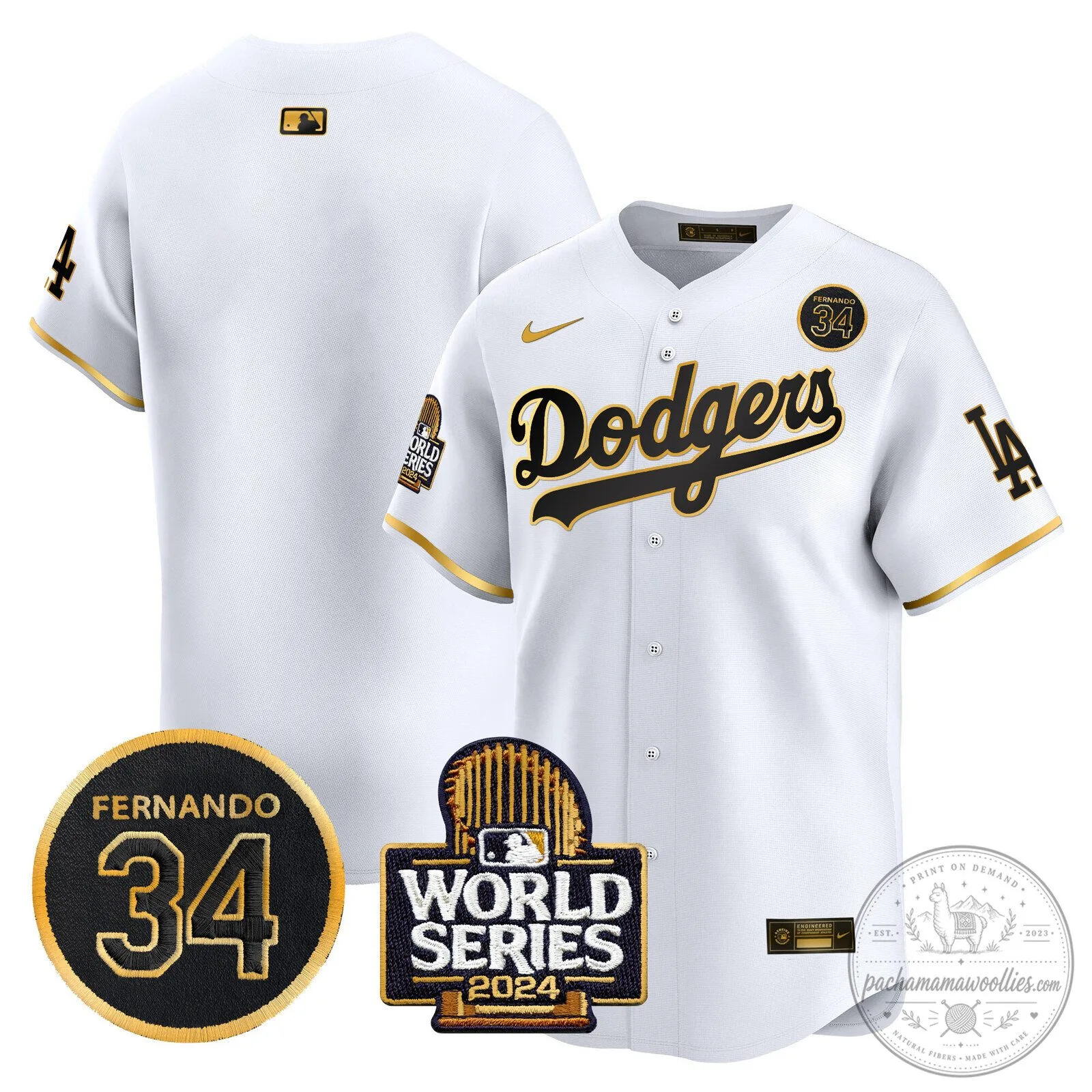 Dodgers Fernando Valenzuela 2024 World Series White Baseball Jersey 119 Dodgers Fernando Valenzuela 2024 World Series White Baseball Jersey