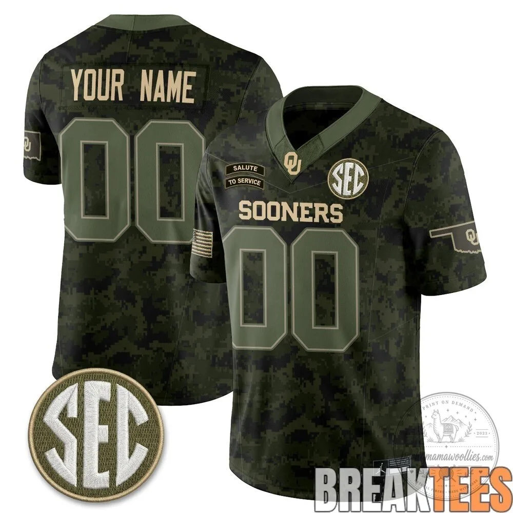 Custom Football Jersey for Oklahoma Sooners Salute To Service 5 Custom Football Jersey for Oklahoma Sooners Salute To Service