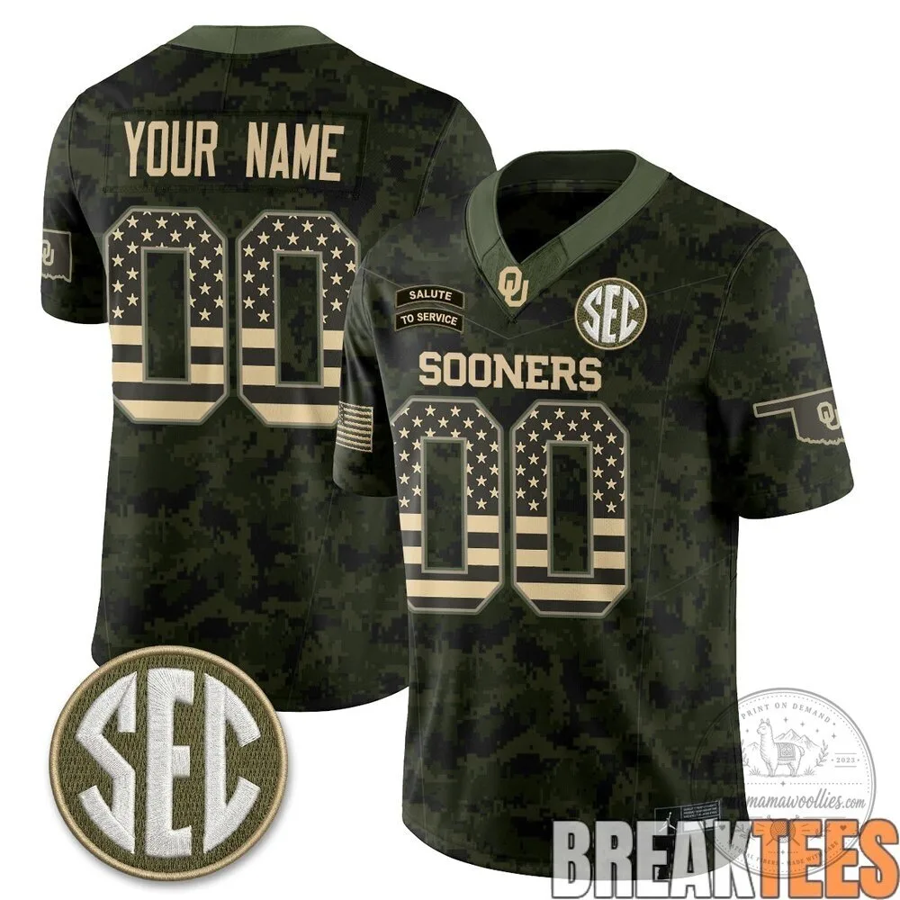 Custom Football Jersey for Oklahoma Sooners Salute To Service 7 Custom Football Jersey for Oklahoma Sooners Salute To Service