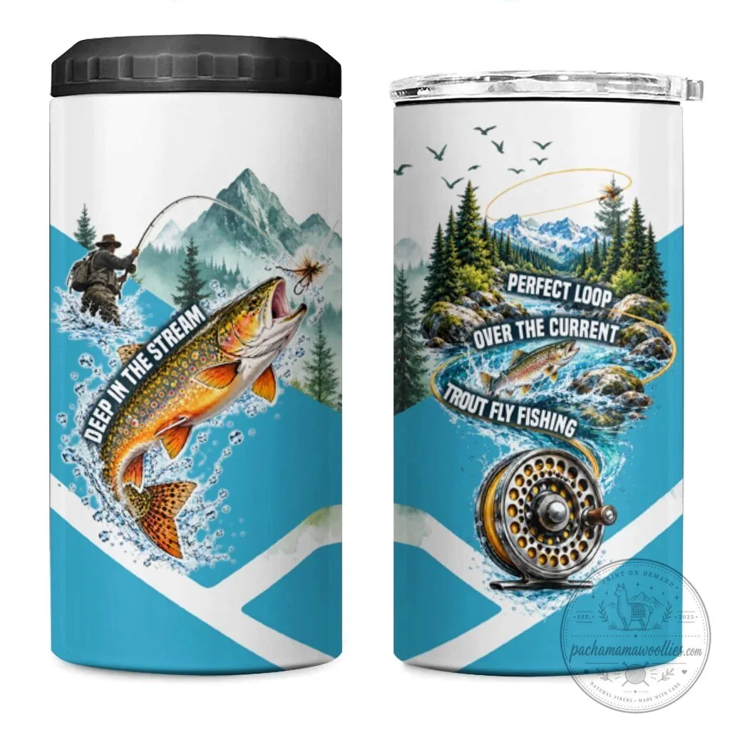 Trout Fly Fishing Perfect Loop Over The Current Mountain Stream Fisherman Tumbler