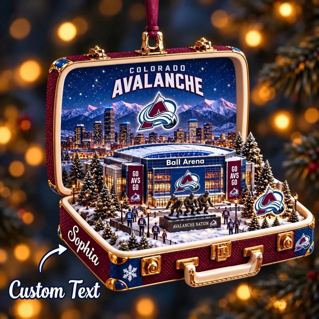 Colorado Avalanche Ball Arena Christmas Ornament Custom Text Colorado Avalanche Ball Arena Christmas Ornament Custom Text