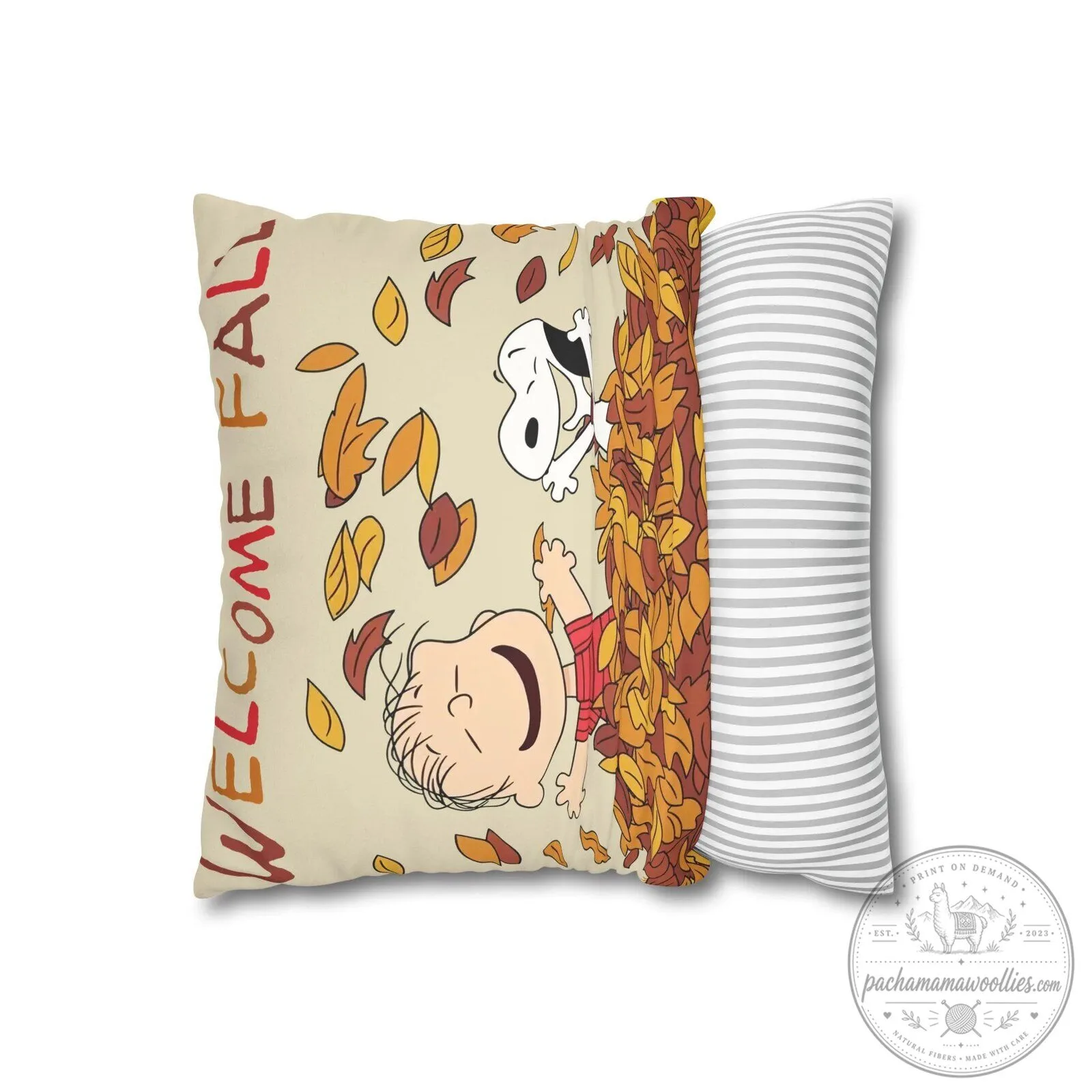 Welcome Fall Peanuts Snoopy and Charlie Brown Autumn Leaves Pillow 9 Welcome Fall Peanuts Snoopy and Charlie Brown Autumn Leaves Pillow