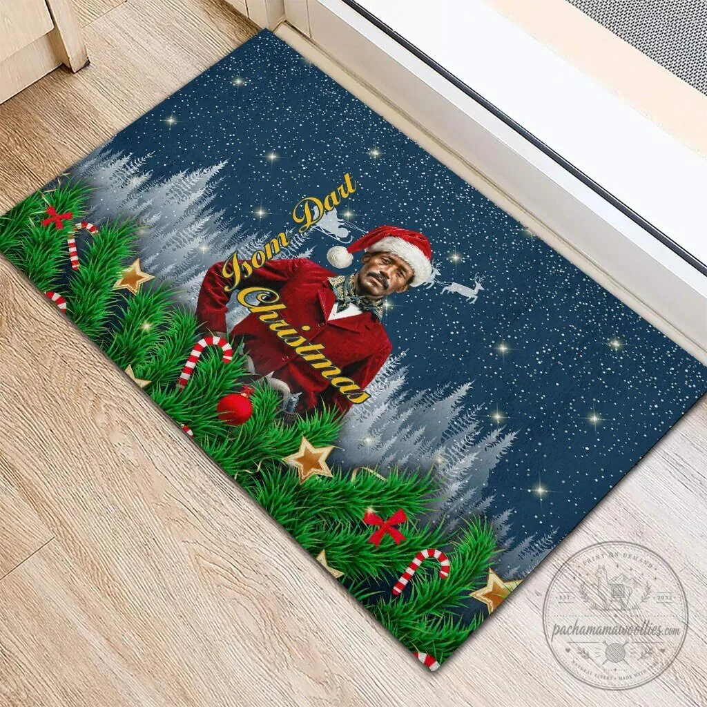 Isom Dart Christmas Black Cowboy Santa Western Snow Winter Doormat 6 Isom Dart Christmas Black Cowboy Santa Western Snow Winter Doormat
