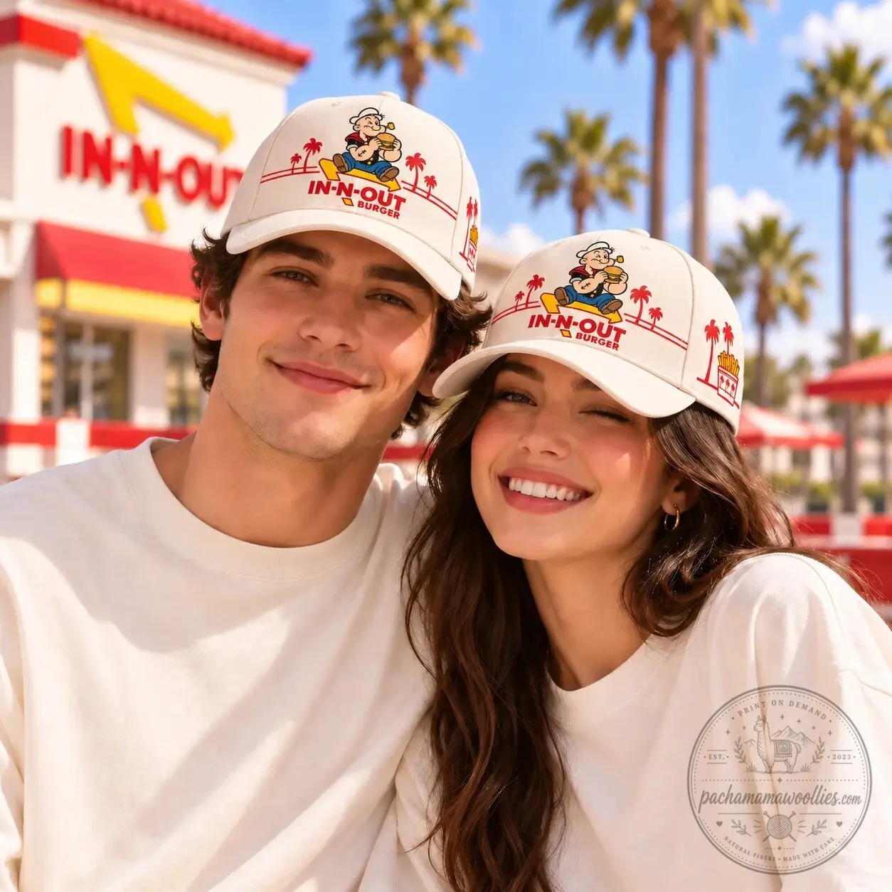 In-N-Out Burger Popeye The Sailor Man Eating Burger Cap Hat 4 In-N-Out Burger Popeye The Sailor Man Eating Burger Cap Hat