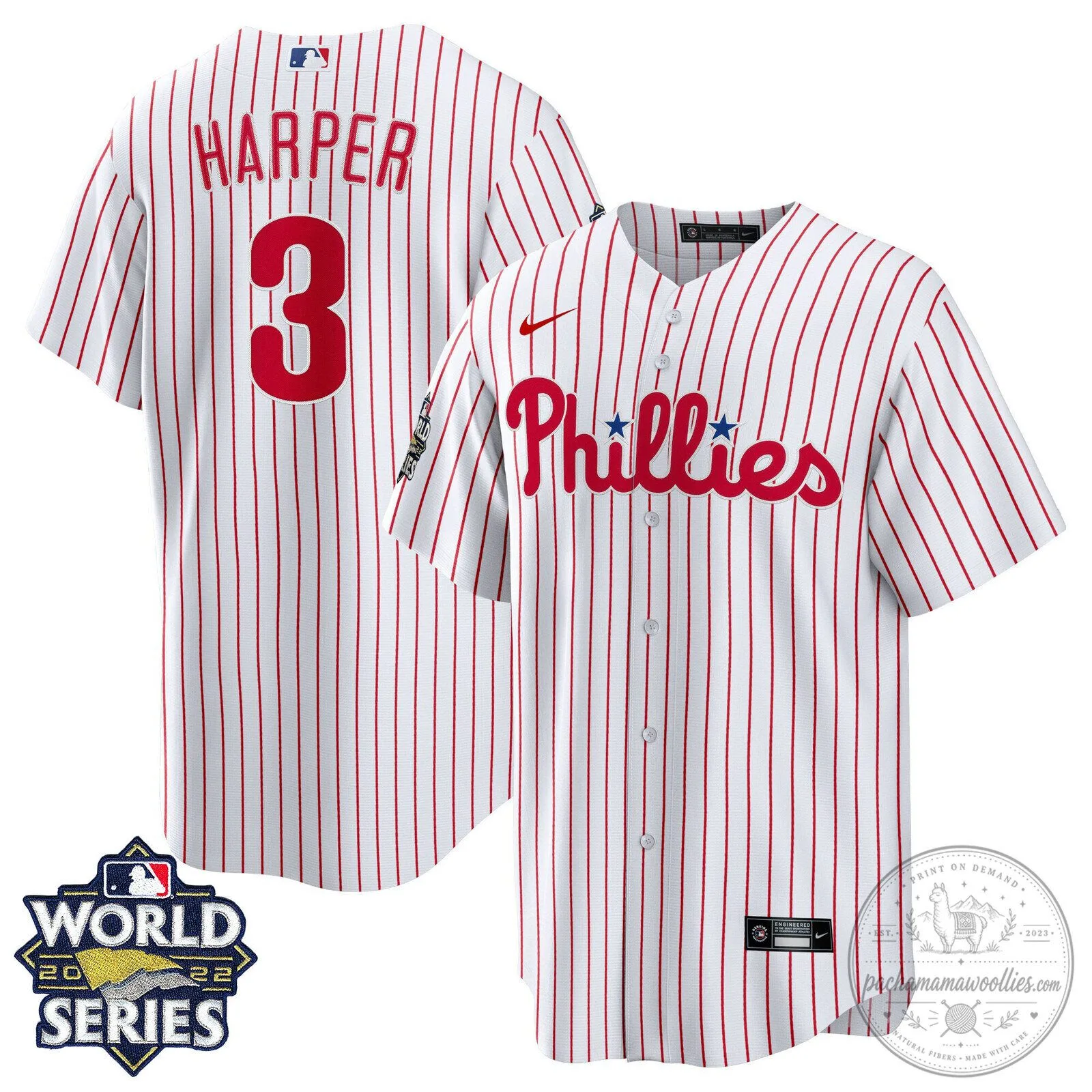 Philadelphia Phillies 2022 World Series Bryce Harper Baseball Jersey