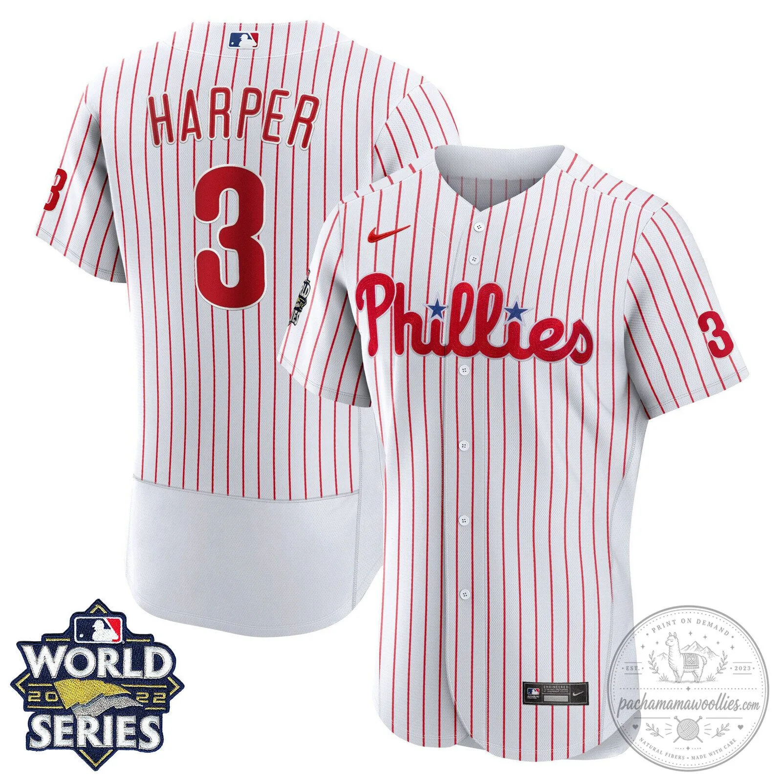 Philadelphia Phillies 2022 World Series Bryce Harper Baseball Jersey 9 Philadelphia Phillies 2022 World Series Bryce Harper Baseball Jersey