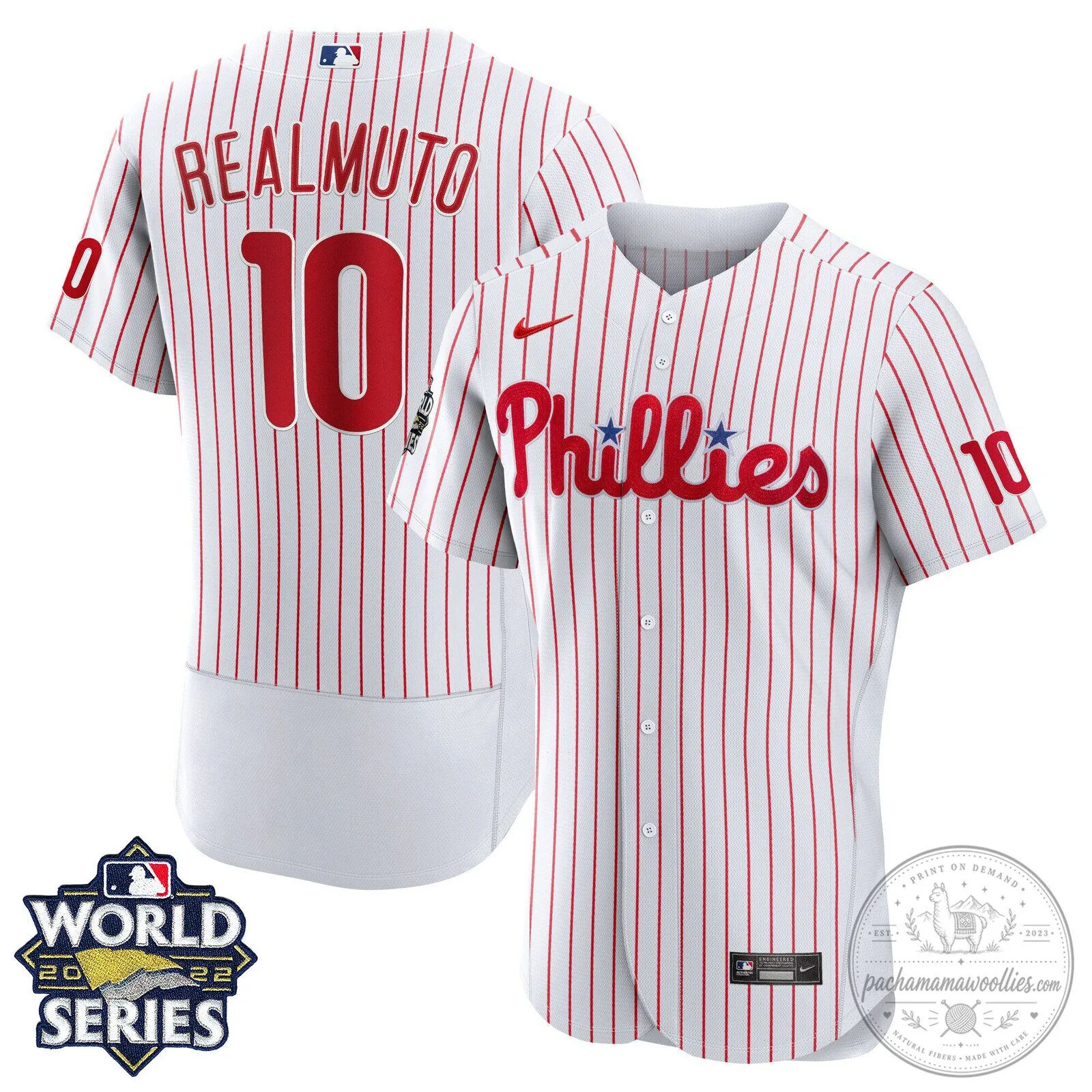 Philadelphia Phillies 2022 World Series Bryce Harper Baseball Jersey 10 Philadelphia Phillies 2022 World Series Bryce Harper Baseball Jersey