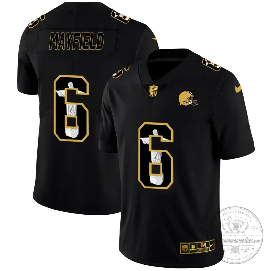 Baker Mayfield Cleveland Browns Black Vapor Cristo Redentor Football Jersey