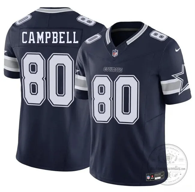 Dallas Cowboys Football Parris Campbell Number 80 Navy Blue Jersey