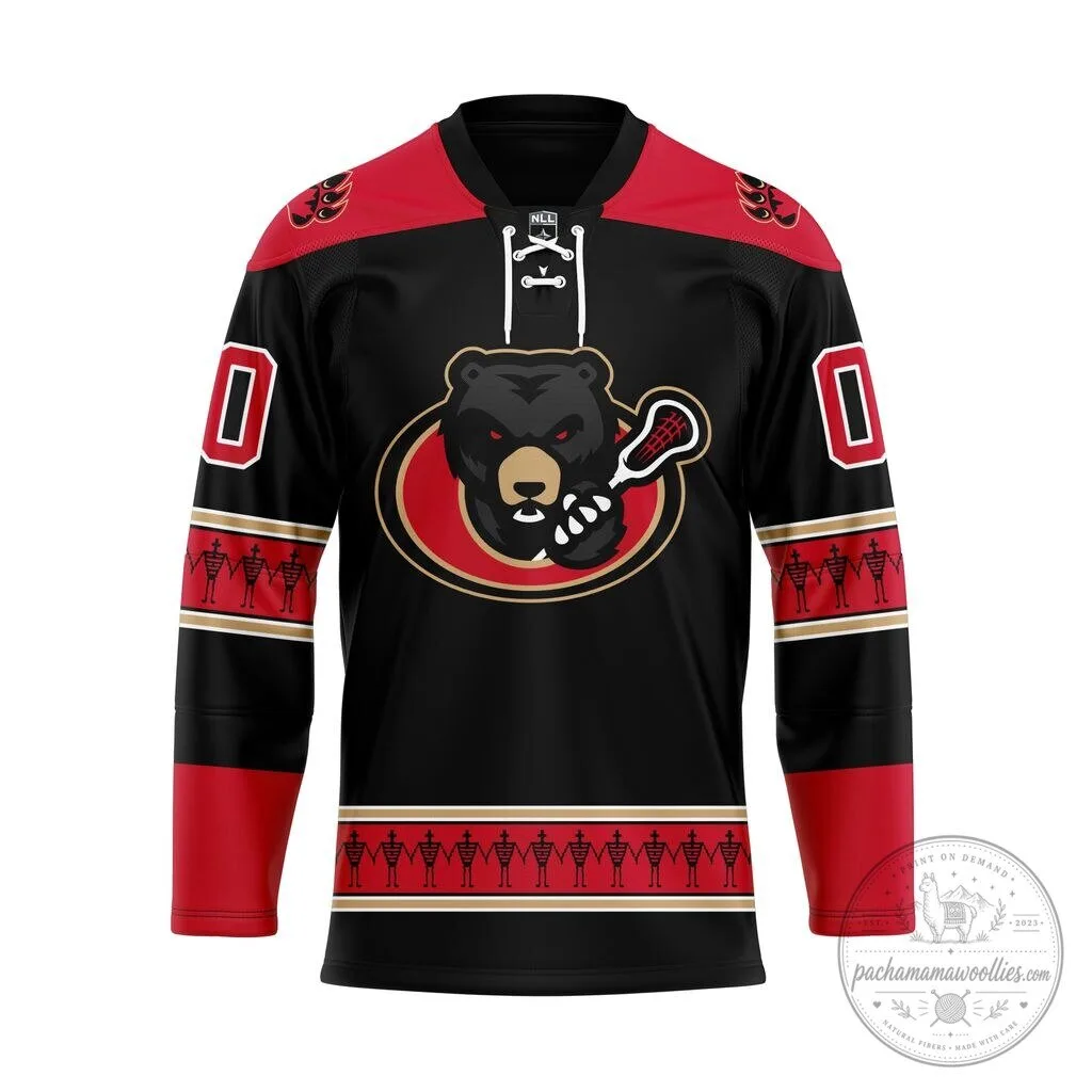 Ottawa Black Bears National Lacrosse League Personalized Lace-Up Hockey Jersey