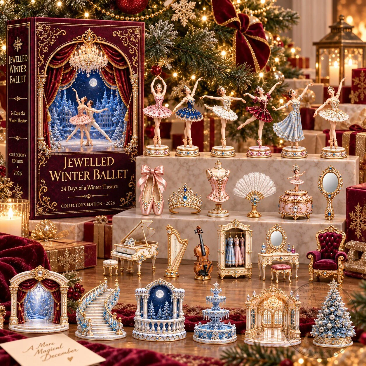 Jewelled Winter Ballet 24-Day Countdown Advent Calendar Collectible Set