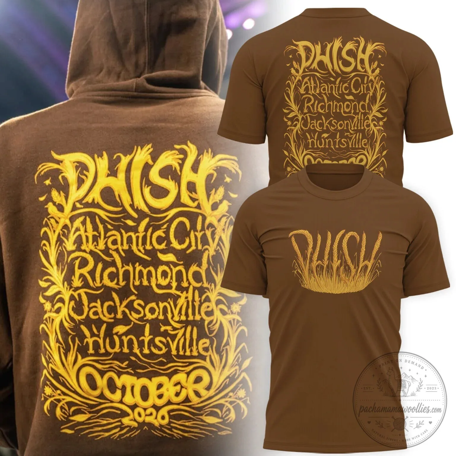 Phish Atlantic City Richmond Jacksonville Huntsville October 2020 Tour T-Shirt 1 Phish Atlantic City Richmond Jacksonville Huntsville October 2020 Tour T-Shirt