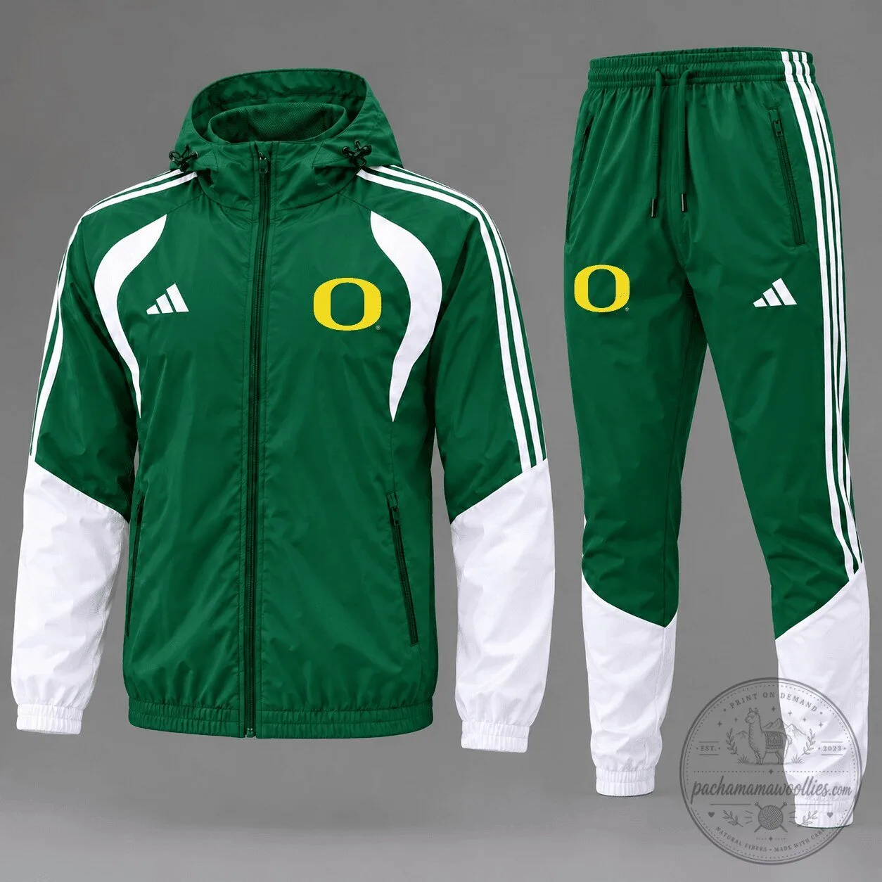 Oregon Ducks NCAA Game Day Varsity Stripe Tracksuit Set Hoodie