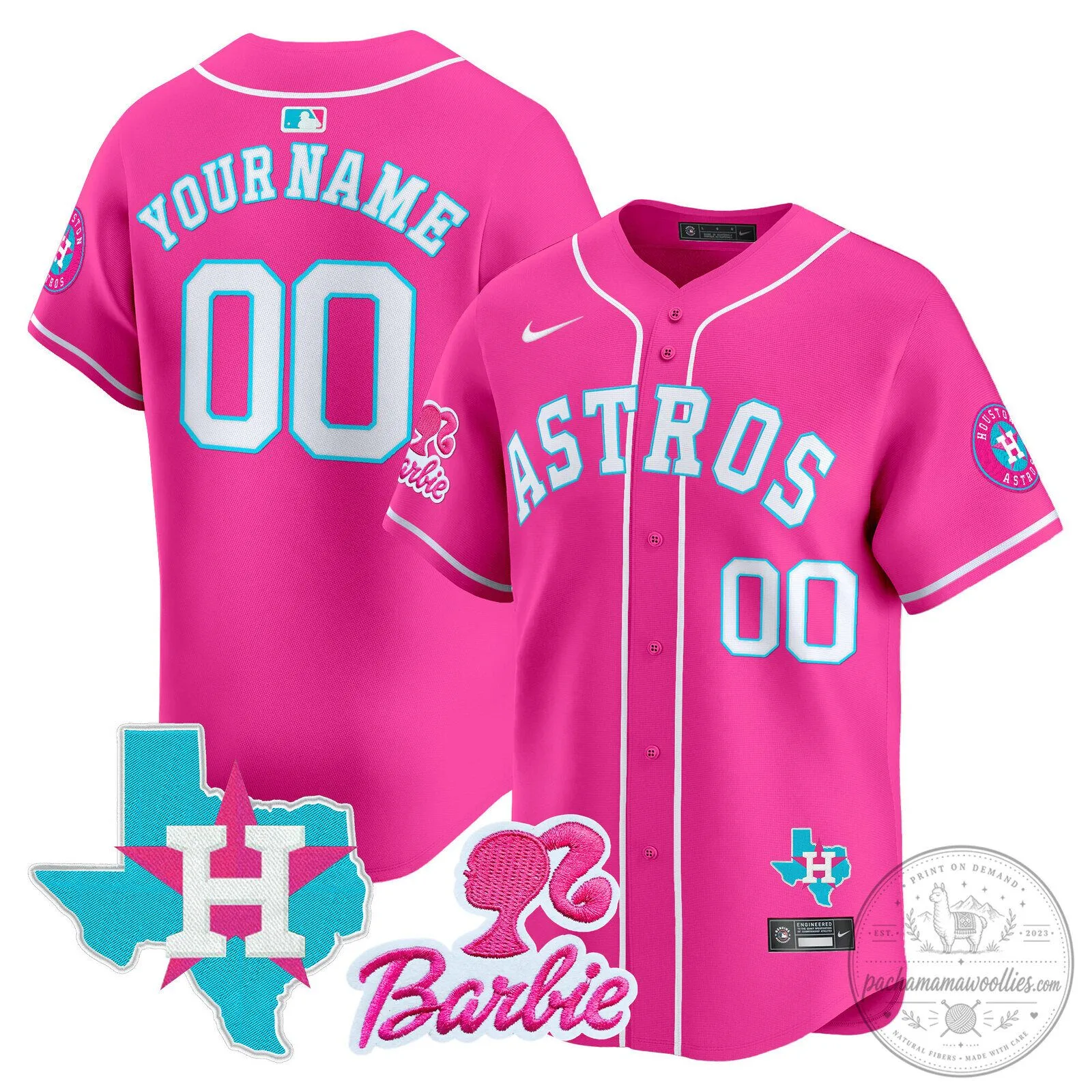 Houston Astros Barbie Pink Baseball Jersey