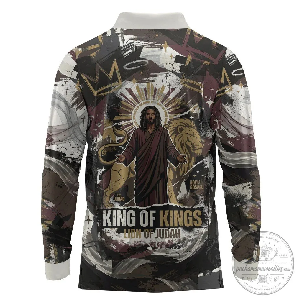 Jesus Is King Lion Of Judah Crown Grunge Art Long Sleeve Polo Shirt 5 Jesus Is King Lion Of Judah Crown Grunge Art Long Sleeve Polo Shirt