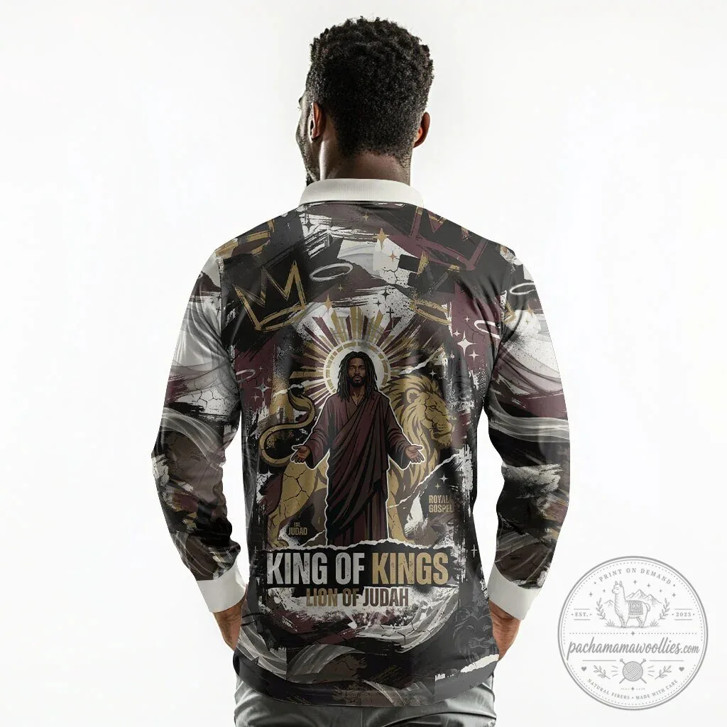 Jesus Is King Lion Of Judah Crown Grunge Art Long Sleeve Polo Shirt 7 Jesus Is King Lion Of Judah Crown Grunge Art Long Sleeve Polo Shirt
