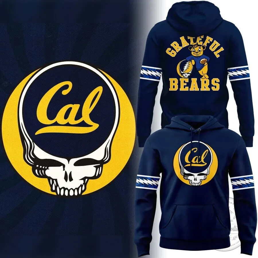 Grateful Dead Cal Bears Steal Your Face Skull Logo Navy Blue Hoodie