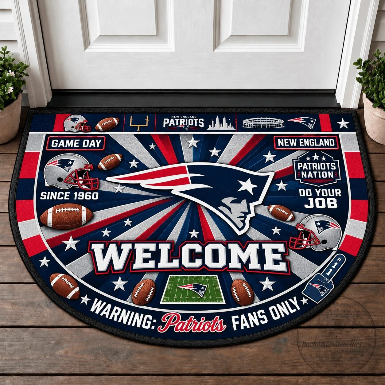 New England Patriots NFL Football Welcome Doormat for Game Day Entryway