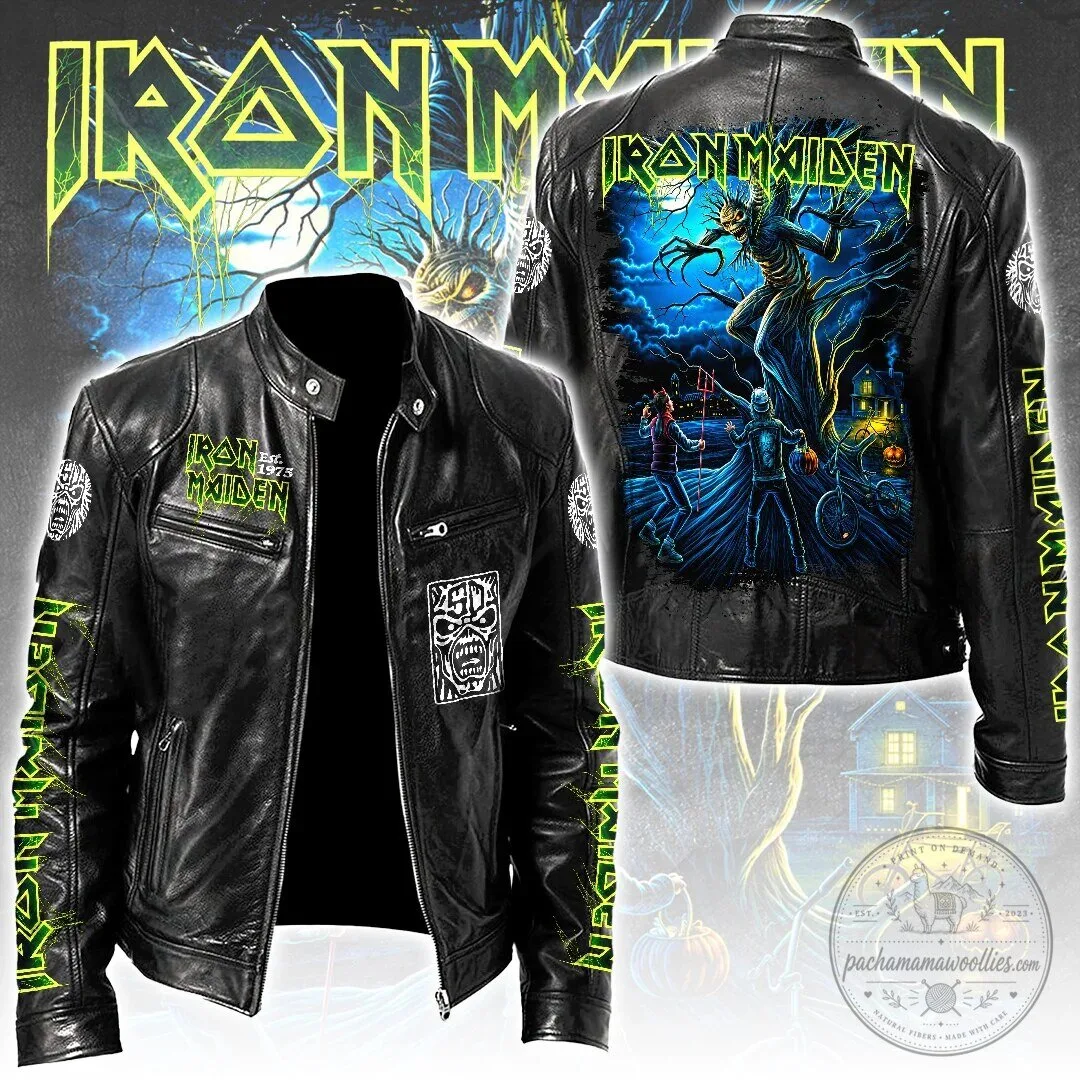 Iron Maiden The Trooper Heavy Metal Band Motorcycle Leather Jacket 1 Iron Maiden The Trooper Heavy Metal Band Motorcycle Leather Jacket