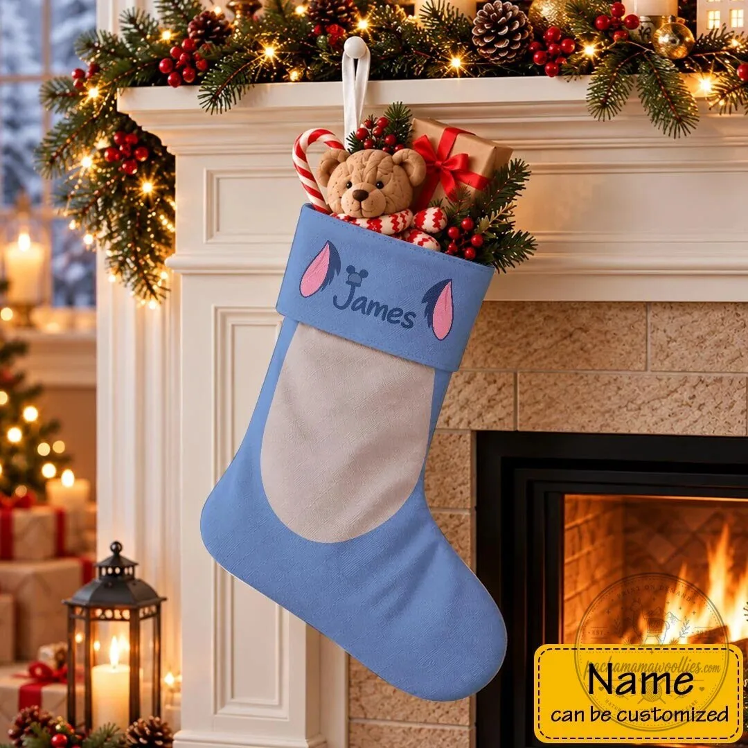 Personalized Eeyore Christmas Stocking with Custom Name for Holiday Decor