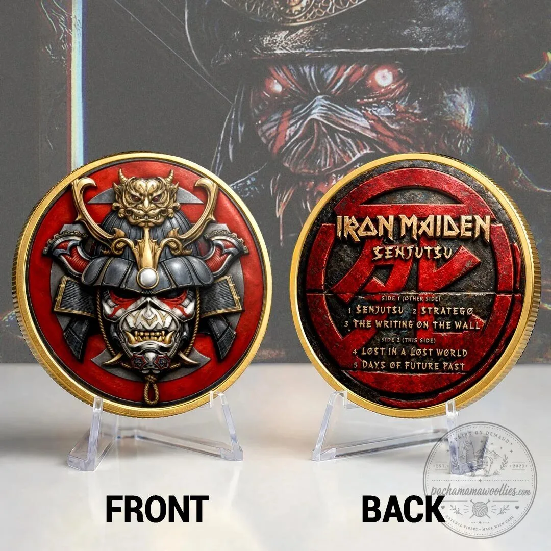 Iron Maiden Senjutsu Eddie Samurai Commemorative Collectible Coin