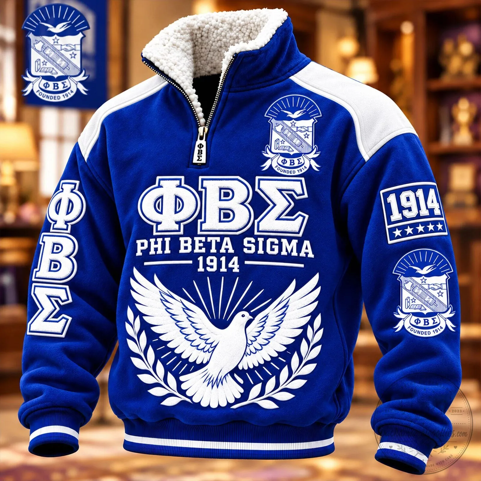 Phi Beta Sigma Fraternity Sherpa Collar Pullover Sweatshirt