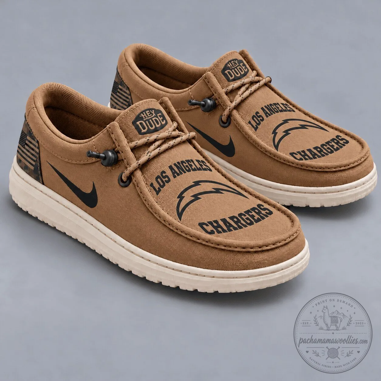Los Angeles Chargers Football Team Logo Brown Loafer Shoes 1 Los Angeles Chargers Football Team Logo Brown Loafer Shoes
