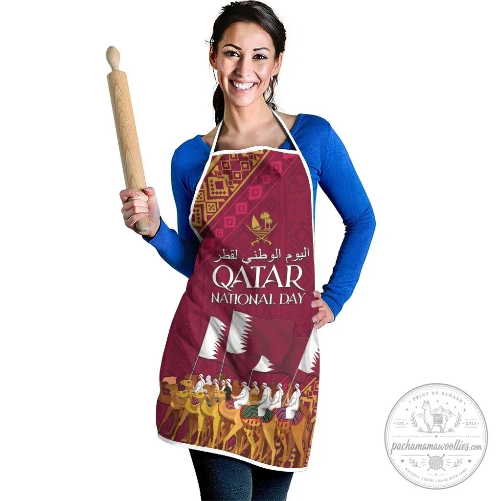 Qatar National Day Arabian Peninsula Camel Parade Cooking Kitchen Apron 8 Qatar National Day Arabian Peninsula Camel Parade Cooking Kitchen Apron