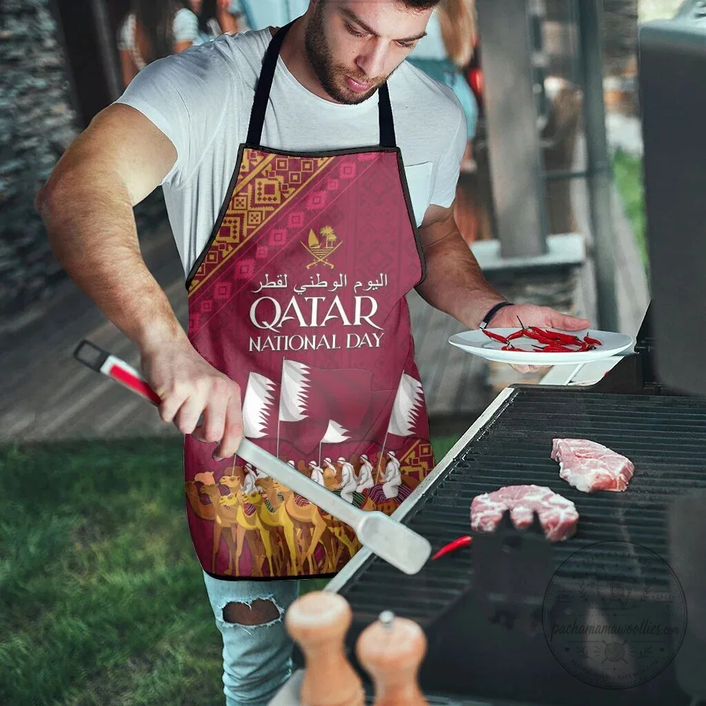 Qatar National Day Arabian Peninsula Camel Parade Cooking Kitchen Apron 11 Qatar National Day Arabian Peninsula Camel Parade Cooking Kitchen Apron