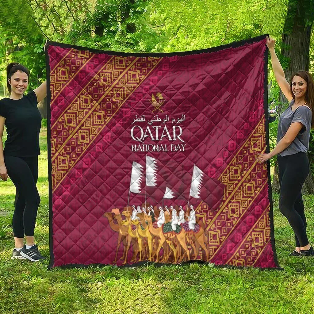 Qatar National Day Arabian Peninsula Camel Parade Quilt Blanket 9 Qatar National Day Arabian Peninsula Camel Parade Quilt Blanket
