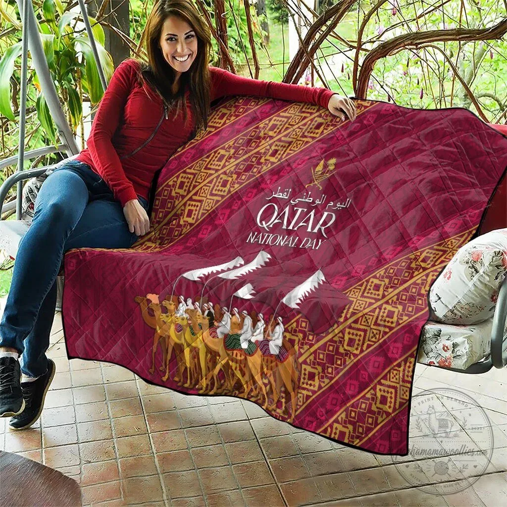 Qatar National Day Arabian Peninsula Camel Parade Quilt Blanket 13 Qatar National Day Arabian Peninsula Camel Parade Quilt Blanket