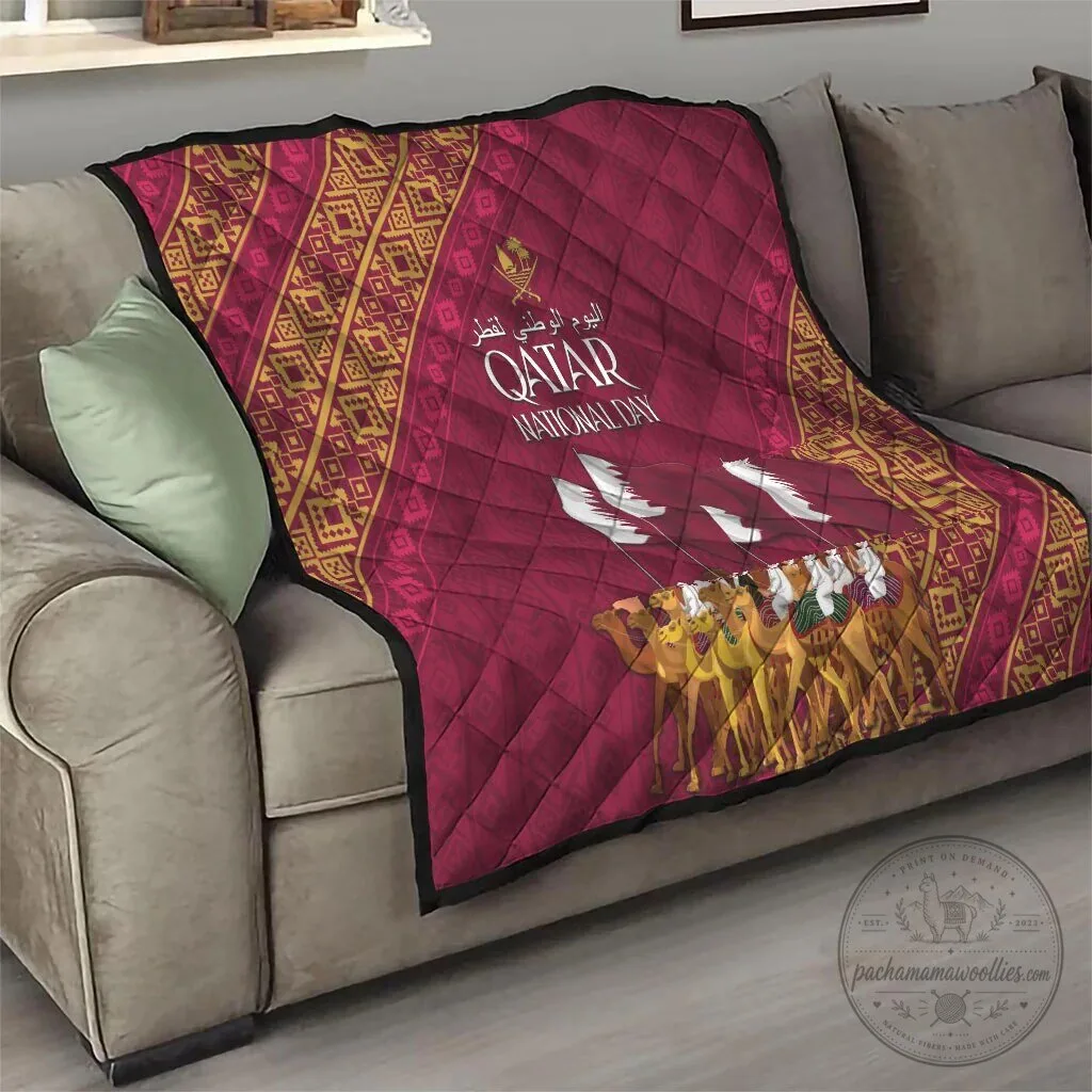 Qatar National Day Arabian Peninsula Camel Parade Quilt Blanket 14 Qatar National Day Arabian Peninsula Camel Parade Quilt Blanket