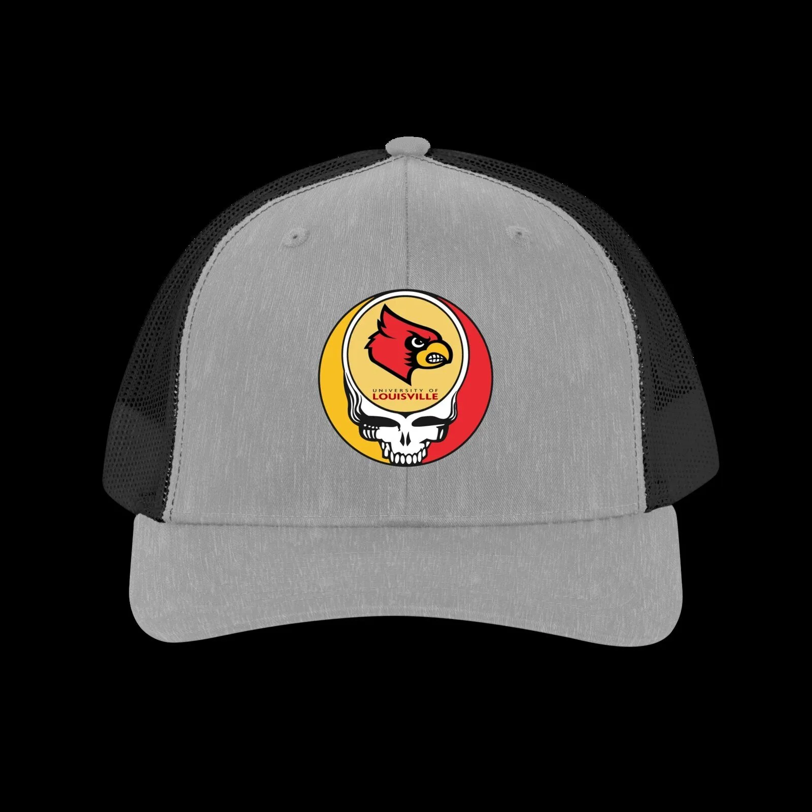 Louisville Cardinals Grateful Dead Steal Your Face Skull Trucker Cap Hat