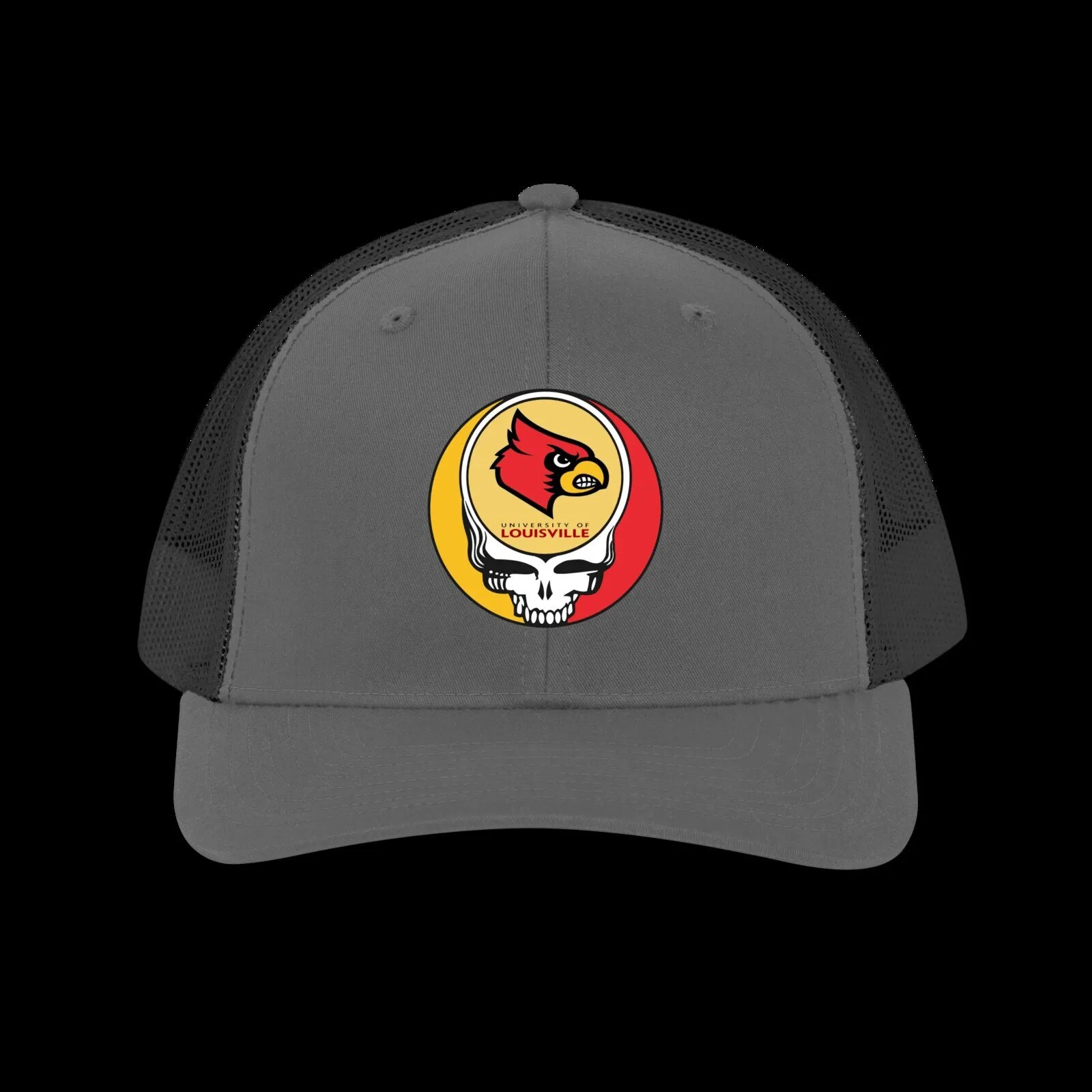 Louisville Cardinals Grateful Dead Steal Your Face Skull Trucker Cap Hat 5 Louisville Cardinals Grateful Dead Steal Your Face Skull Trucker Cap Hat