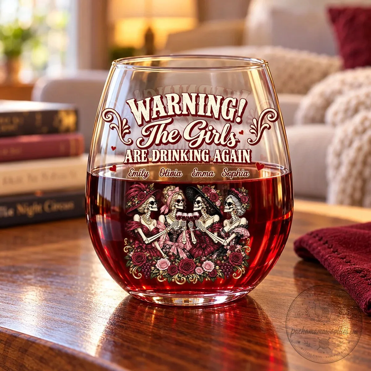 Personalized Warning The Girls Are Drinking Again Skeleton Friends Wine Glass 12 Personalized Warning The Girls Are Drinking Again Skeleton Friends Wine Glass