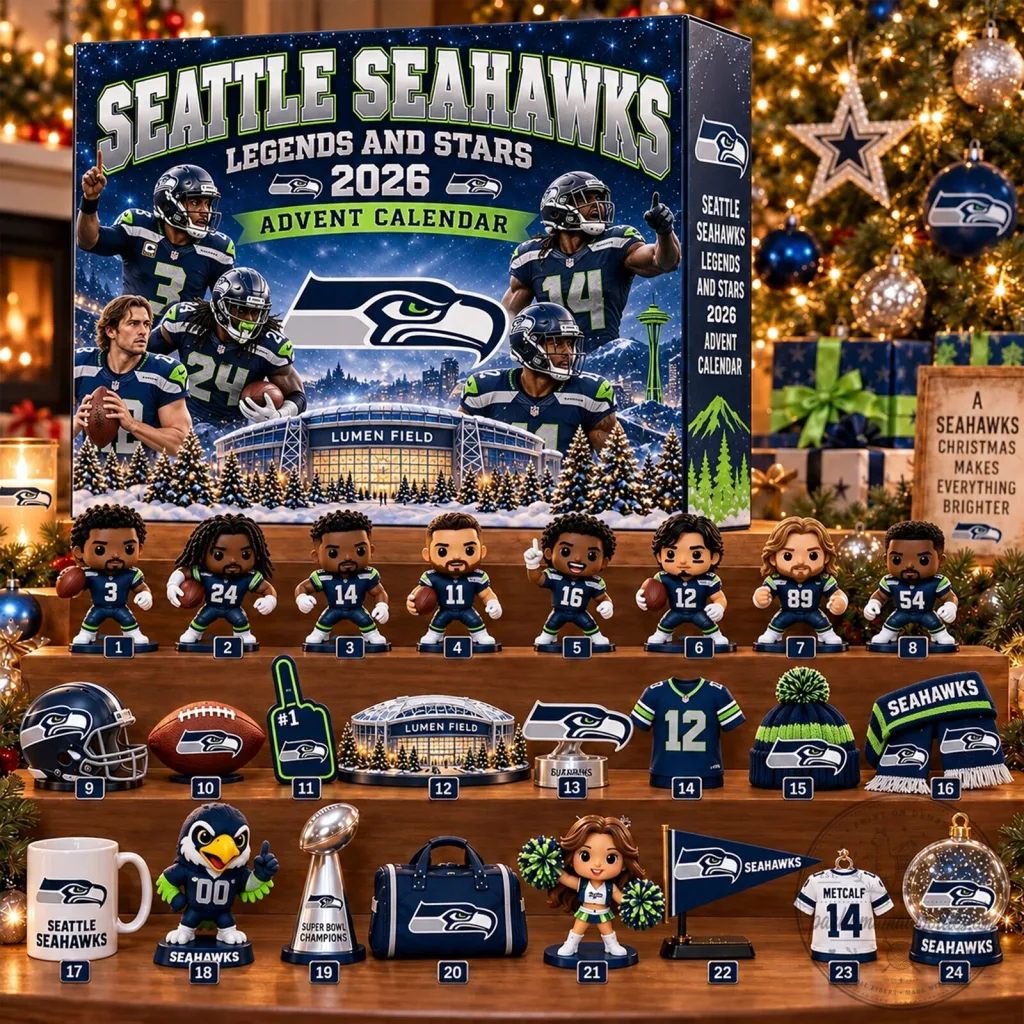 Seattle Seahawks Legends and Stars 2026 Christmas Advent Calendar Seattle Seahawks Legends and Stars 2026 Christmas Advent Calendar 2D