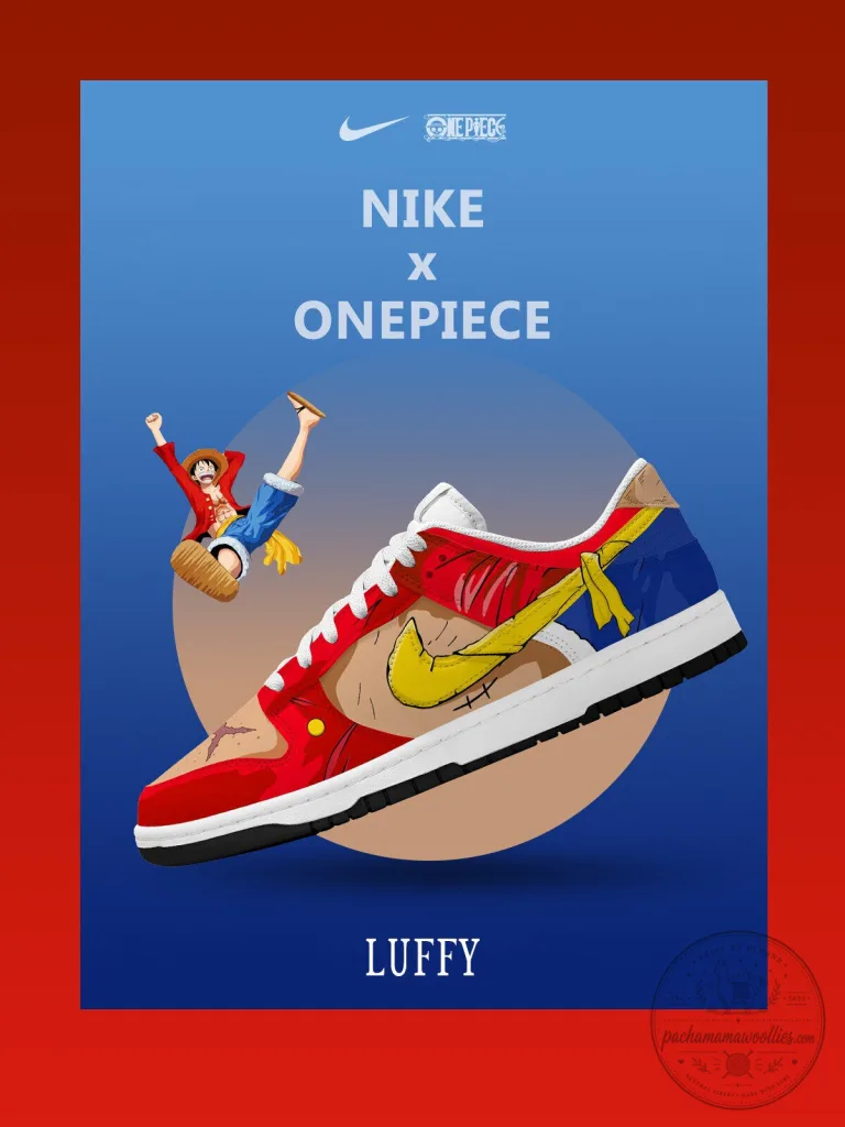 One Piece Monkey D. Luffy Anime Character Design Custom Court Low Top Sneakers