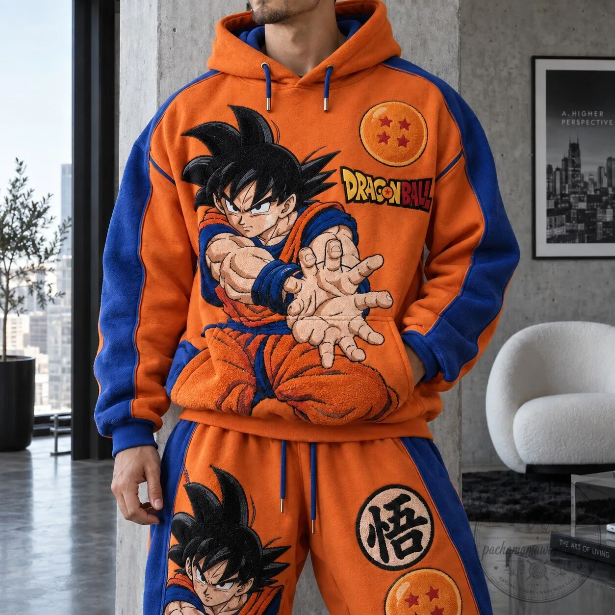 Dragon Ball Z Son Goku Anime Character Orange and Blue Fleece Hoodie 1 Dragon Ball Z Son Goku Anime Character Orange and Blue Fleece Hoodie