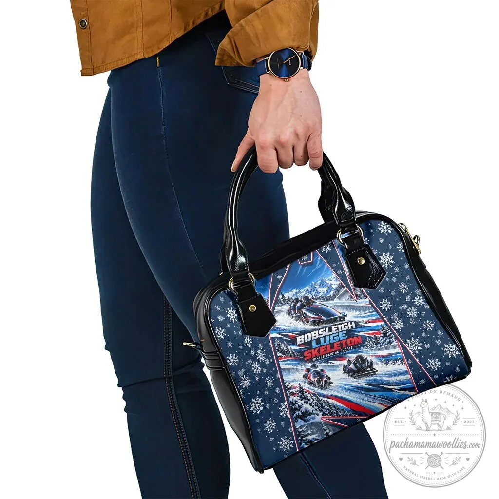 Winter Sliding Sports Bobsleigh Luge Skeleton Snowflakes Shoulder Handbag 8 Winter Sliding Sports Bobsleigh Luge Skeleton Snowflakes Shoulder Handbag